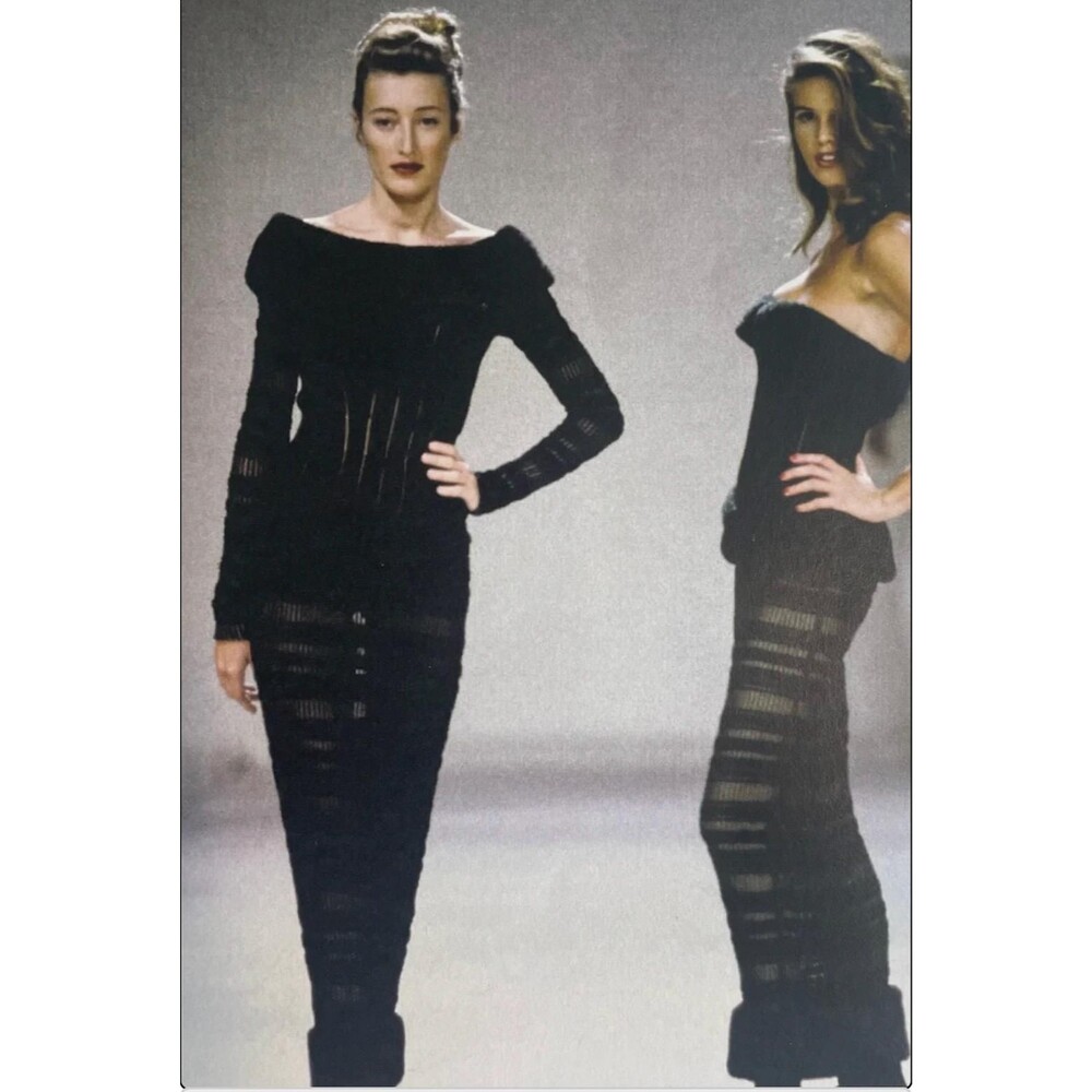 Spring 1993 Alaïa bodysuit with open lace-knit panels Size Small - Picture 2 of 11